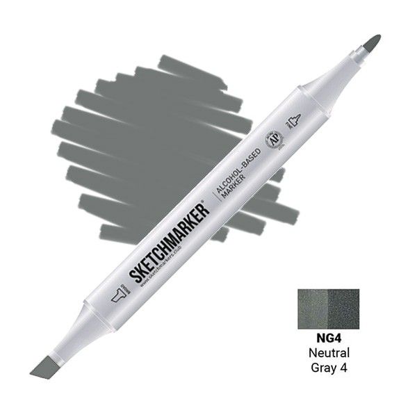 Маркер SKETCHMARKER двухсторонний на спирт.основе NG4 Нейтральный серый 4 MPSM-NG4
