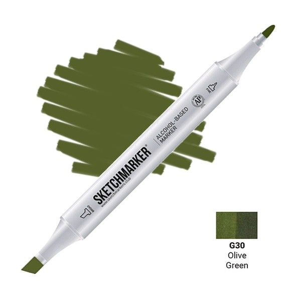 Маркер SKETCHMARKER двухсторонний на спирт.основе G30 Оливковый зеленый MPSM-G30