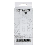 Набор ручек капиллярных (линеров) SKETCHMARKER 6 шт (0.05, 0.1, 0.2, 0.3, 0.5, 0.7 мм) черные MPSML-6SET