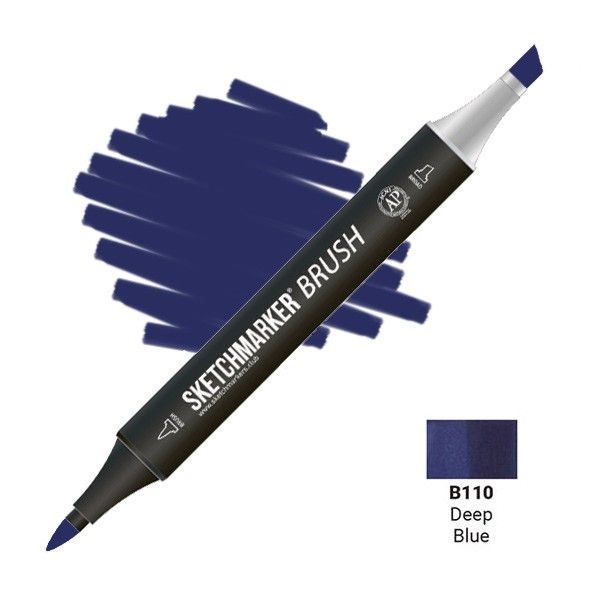 Маркер SKETCHMARKER Brush двухсторонний на спирт.основе B110 Глубокий синий MPSMB-B110
