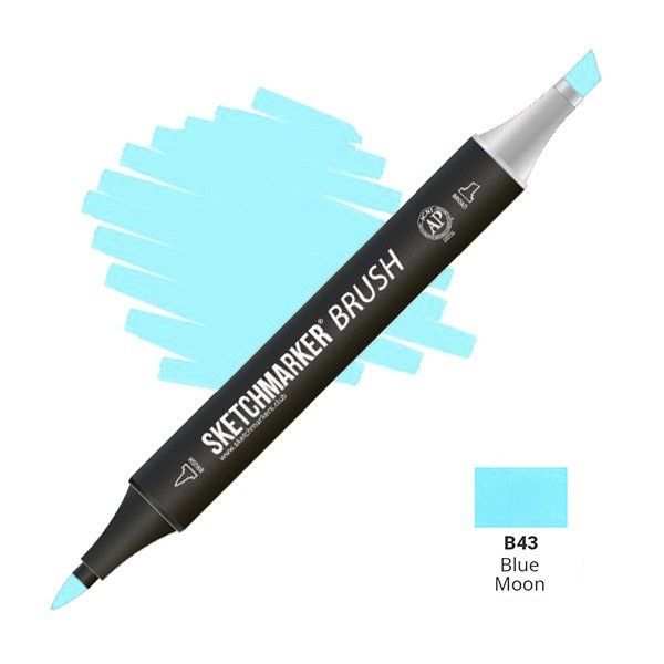 Маркер SKETCHMARKER Brush двухсторонний на спирт.основе B43 Голубая луна MPSMB-B43