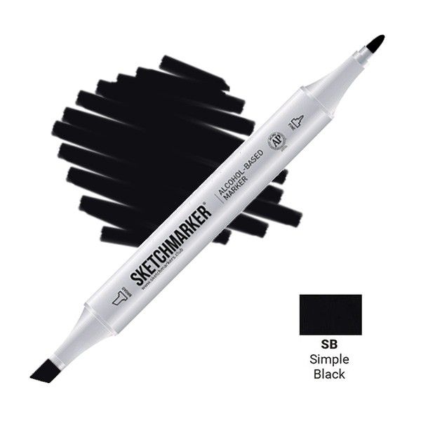 Маркер SKETCHMARKER двухсторонний на спирт.основе SB Простой черный MPSM-SB
