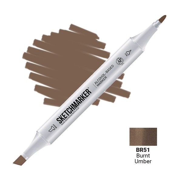 Маркер SKETCHMARKER двухсторонний на спирт.основе BR51 Жженая умбра MPSM-BR51
