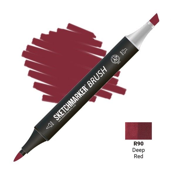 Маркер SKETCHMARKER Brush двухсторонний на спирт.основе R90 Глубокий красный MPSMB-R90
