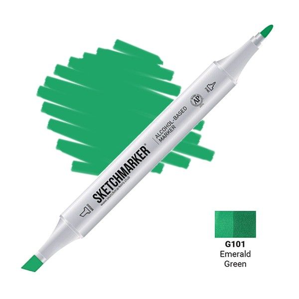 Маркер SKETCHMARKER двухсторонний на спирт.основе G101 Зеленый изумрудный MPSM-G101