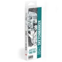Набор капиллярных ручек SKETCHMARKER Artist fine pen Grey 6 цв MPAFP-6GRAY