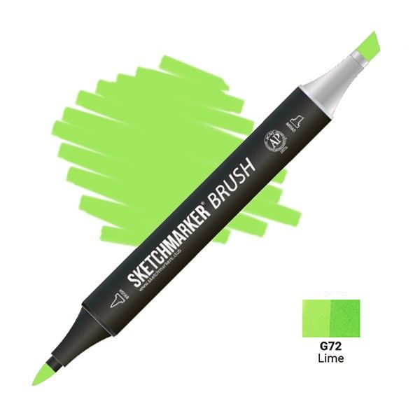 Маркер SKETCHMARKER Brush двухсторонний на спирт.основе G72 Зеленый лайм MPSMB-G72