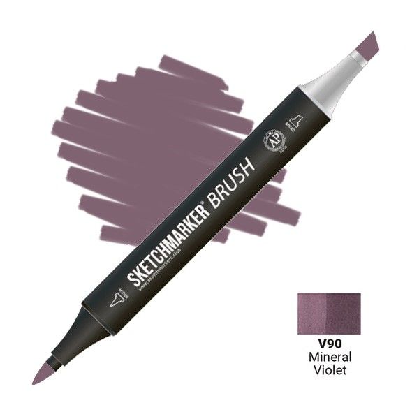 Маркер SKETCHMARKER Brush двухсторонний на спирт.основе V90 Фиолетовый минерал MPSMB-V90
