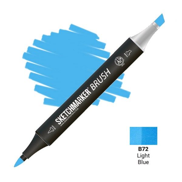 Маркер SKETCHMARKER Brush двухсторонний на спирт.основе B72 Голубой MPSMB-B72
