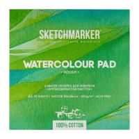 Альбом-склейка для акварели SKETCHMARKER 300 г/м2 26 x 26 см 10 л, хлопок, крупнозернистая MP2626300RSM