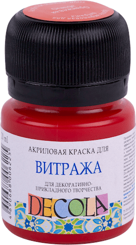 Краска акриловая для витража DECOLA банка 20 мл, 315 Оранжевая NP-4226315