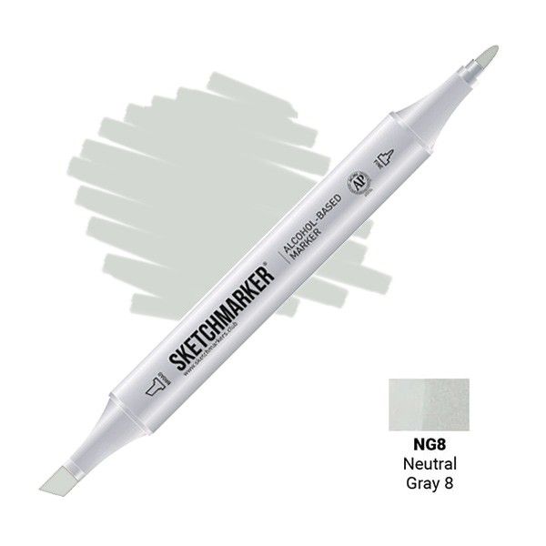 Маркер SKETCHMARKER двухсторонний на спирт.основе NG8 Нейтральный серый 8 MPSM-NG8