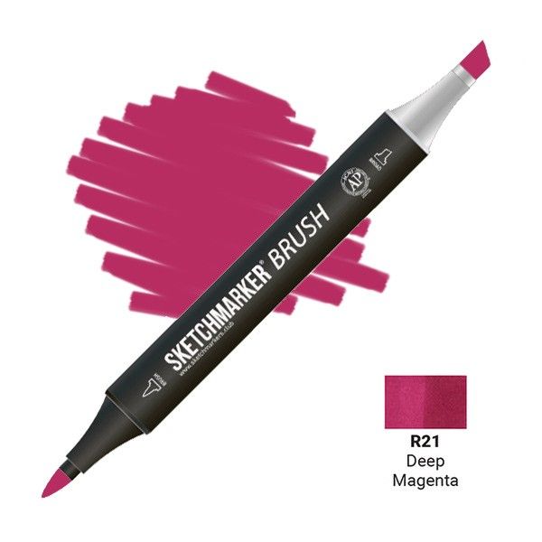 Маркер SKETCHMARKER Brush двухсторонний на спирт.основе R21 Глубокий Пурпурный MPSMB-R21
