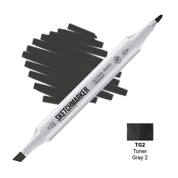 Маркер SKETCHMARKER двухсторонний на спирт.основе TG2 Тонированный серый 2 MPSM-TG2