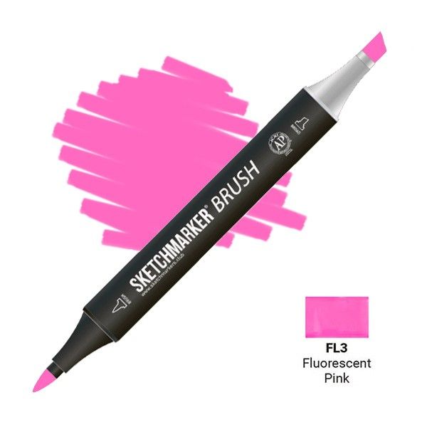 Маркер SKETCHMARKER Brush двухсторонний на спирт.основе FL3 Флуоресцентный розовый MPSMB-FL3
