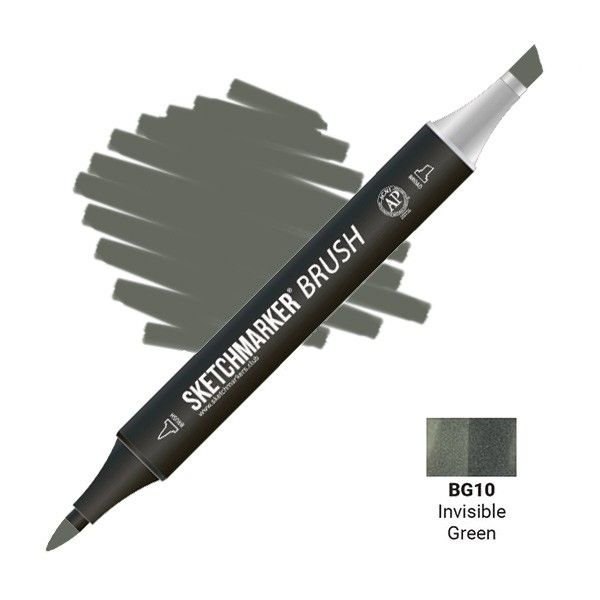 Маркер SKETCHMARKER Brush двухсторонний на спирт.основе BG10 Прозрачный зеленый MPSMB-BG10