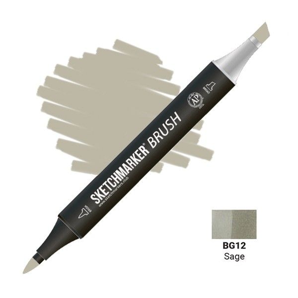 Маркер SKETCHMARKER Brush двухсторонний на спирт.основе BG12 Шалфей MPSMB-BG12