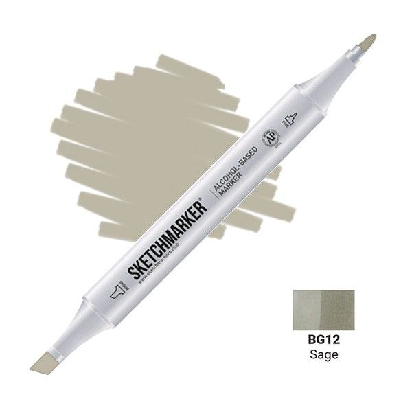 Маркер SKETCHMARKER двухсторонний на спирт.основе BG12 Шалфей MPSM-BG12