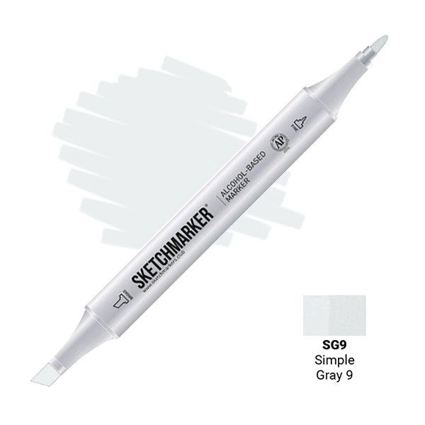 Маркер SKETCHMARKER двухсторонний на спирт.основе SG9 Простой серый 9 MPSM-SG9