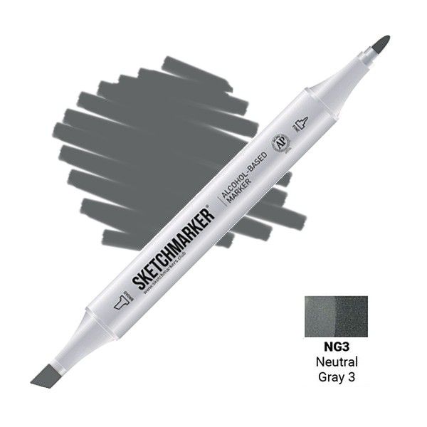 Маркер SKETCHMARKER двухсторонний на спирт.основе NG3 Нейтральный серый 3 MPSM-NG3