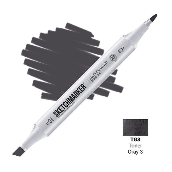 Маркер SKETCHMARKER двухсторонний на спирт.основе TG3 Тонированный серый 3 MPSM-TG3
