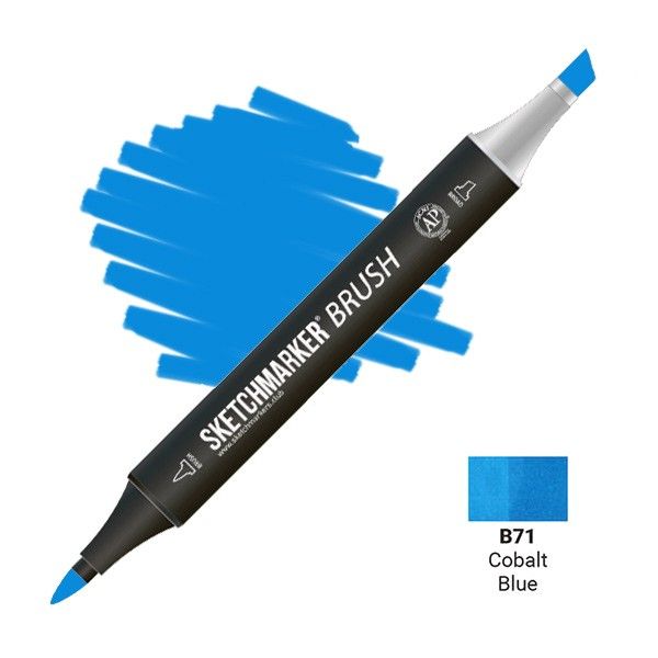 Маркер SKETCHMARKER Brush двухсторонний на спирт.основе B71 Голубой кобальт MPSMB-B71