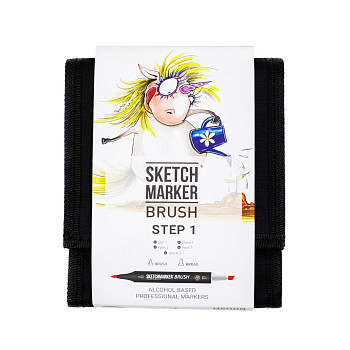 Набор маркеров SKETCHMARKER Brush Step 1 12 шт для начинающих + сумка органайзер MPSMB-12STEP1