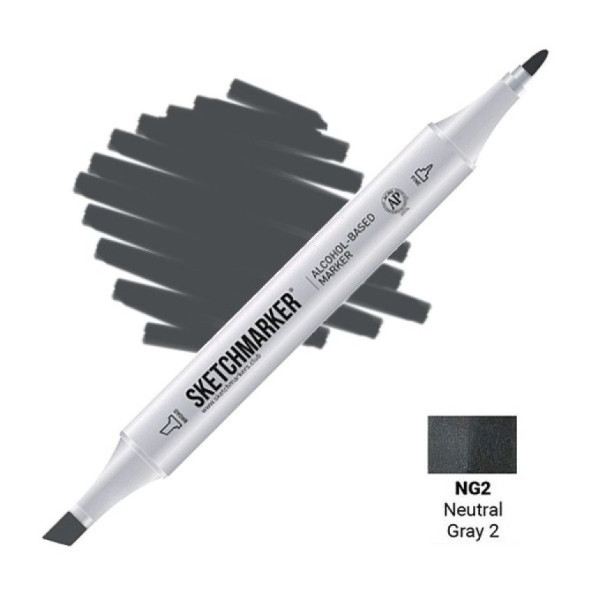 Маркер SKETCHMARKER двухсторонний на спирт.основе NG2 Нейтральный серый 2 MPSM-NG2