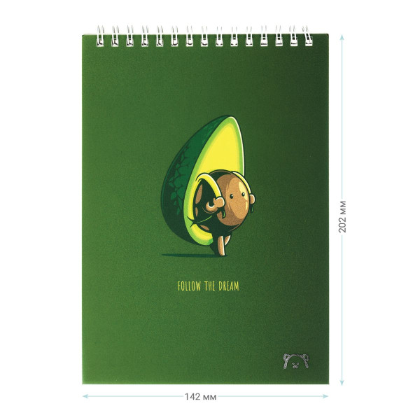 Блокнот А5 60л. на гребне MESHU "Avocadreams", пластиковая обложка RE-MS_48667