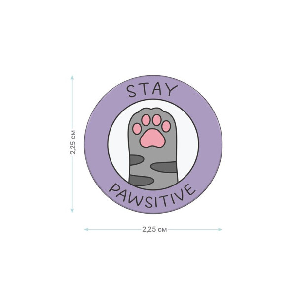 Значок акриловый MESHU "Say Meow" 2.25 x 2.25 см, прямая УФ-печать RE-MS_47438