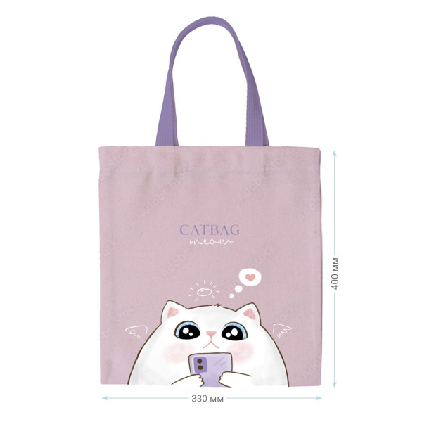 Сумка-шоппер MESHU "Catbag" 33 x 40 см, канвас RE-MS_50139
