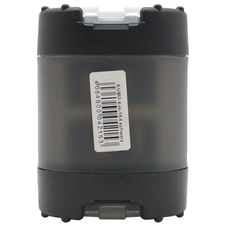 Точилка KUM 4-in-1 K4 Black, 4 отверстия, пластиковая, контейнер с крышками, черная KUM-1028371