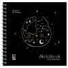 Скетчбук 60л. 150 x 150 мм MESHU "Black Cat" 120 г/м2, на гребне, отд. фольгой, soft-touch RE-MS_53037