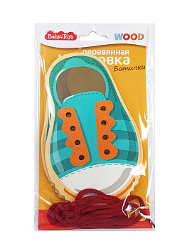 Шнуровка Baby Toys Wood "Ботинки" деревянная KOR-05129