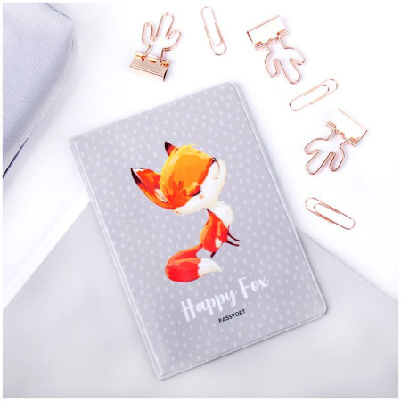 Обложка для паспорта MESHU "Happy Fox" ПВХ, 2 кармана RE-MS_34135