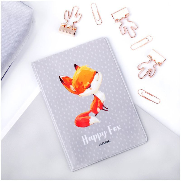 Обложка для паспорта MESHU "Happy Fox" ПВХ, 2 кармана RE-MS_34135