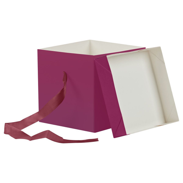 Коробка складная подарочная MESHU "Persian Red", (15*15*15см), с лентой RE-MS_54178