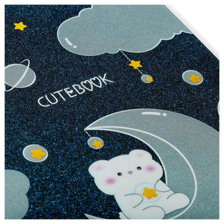 Записная книжка А5 80л. MESHU "Cutestar" ЛАЙТ, кожзам, съемная пластиковая обложка с дизайном, пантон, белила, блок в линию RE-MS_53503