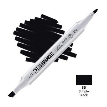 Маркер SKETCHMARKER двухсторонний на спирт.основе SB Простой черный MPSM-SB
