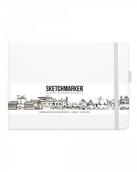 Блокнот для зарисовок SKETCHMARKER 140 г/м2 21 x 14.8 см 80 л, твердая обложка, Белый пейзаж MP2314104SM