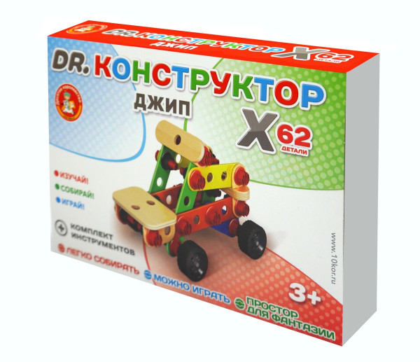 Конструктор деревянный Десятое Королевство "Джип" KOR-02183