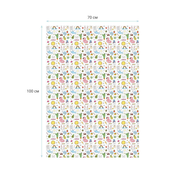 Упаковочная бумага белый крафт MESHU "WOW" 1л. 70 x 100 см 70 г/м2 RE-MS_46379