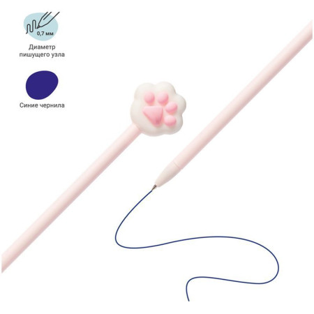 Ручка шариковая MESHU "Cute Paws" синяя, 0.7 мм, корпус ассорти RE-296383
