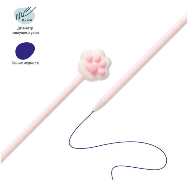 Ручка шариковая MESHU "Cute Paws" синяя, 0.7 мм, корпус ассорти RE-296383