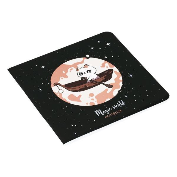 Записная книжка 170 x 170 мм 40л. MESHU "Magic world" 80 г/м2 на скрепке, soft-touch, тиснение фольгой, без линовки RE-MS_53367
