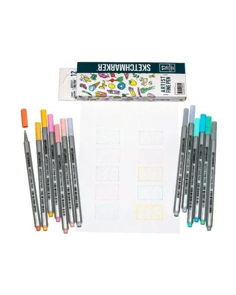 Набор капиллярных ручек SKETCHMARKER Artist fine pen Light colors 12 цв MPAFP-12LGHT