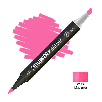 Маркер SKETCHMARKER Brush двухсторонний на спирт.основе V132 Пурпурный MPSMB-V132