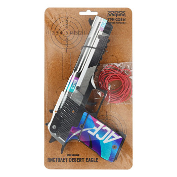 Пистолет деревянный ТРИ СОВЫ Desert Eagle "Игл Айс" подложка ХДФ с европодв, термоусадка RE-ПД2ДЗ001