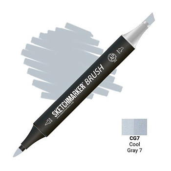 Маркер SKETCHMARKER Brush двухсторонний на спирт.основе CG7 Прохладный серый 7 MPSMB-CG7