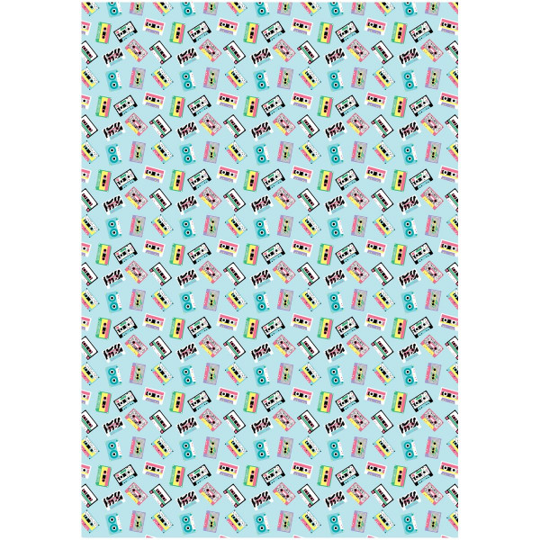 Упаковочная бумага глянцевая MESHU "Кассеты" 1л. 70 x 100 см 80 г/м2 RE-MS_53467